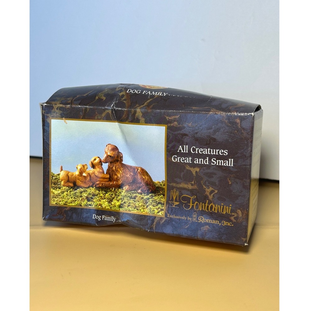 Fontanini Dog Family Figurine 51538 All Creatures Great and Small Italy 2002